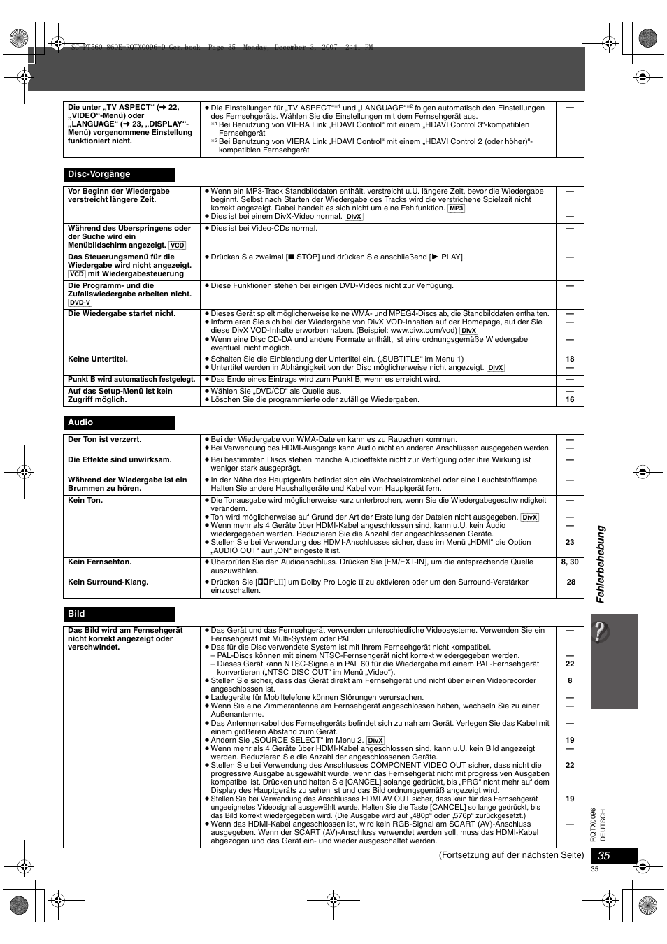Panasonic SCPT560 User Manual | Page 35 / 116