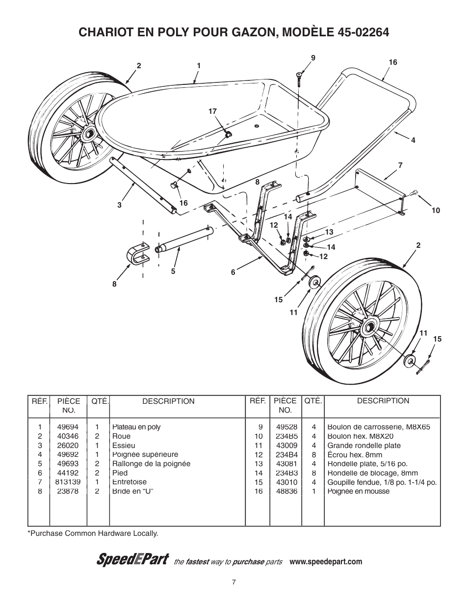 Agri-Fab Poly Lawn Cart 45-02264 User Manual | Page 7 / 8