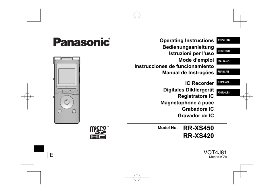 Panasonic RRXS450E User Manual | 234 pages