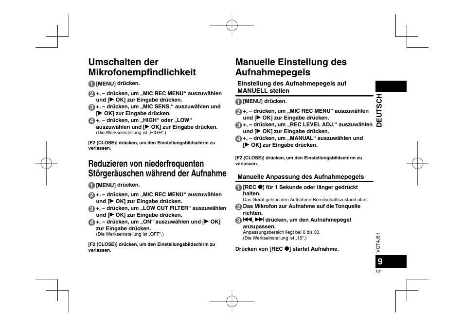 Panasonic RRXS450E User Manual | Page 101 / 234