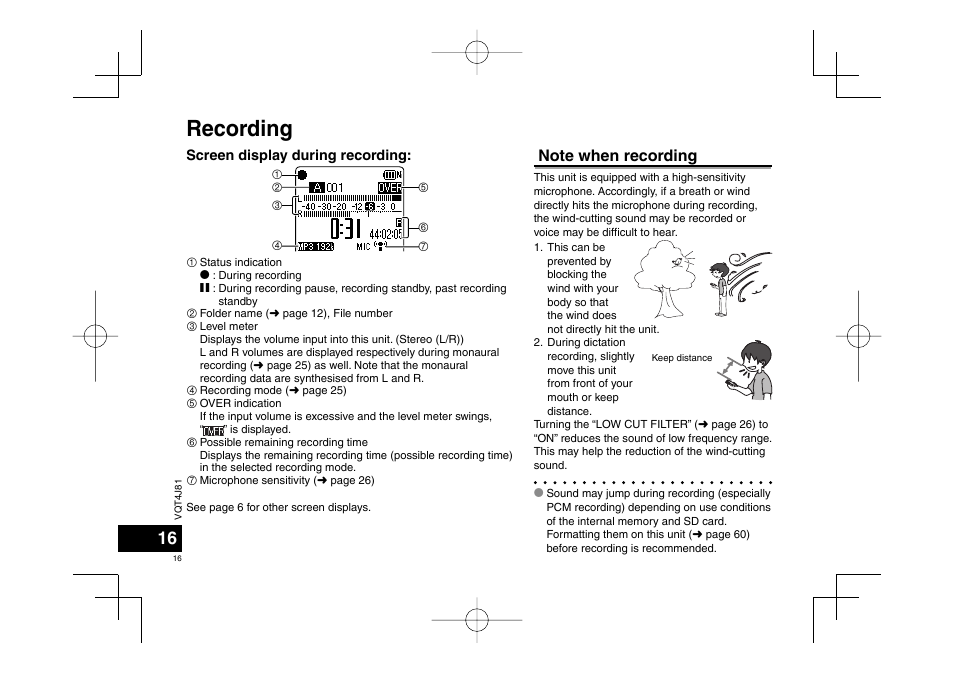 Recording | Panasonic RRXS450E User Manual | Page 16 / 234