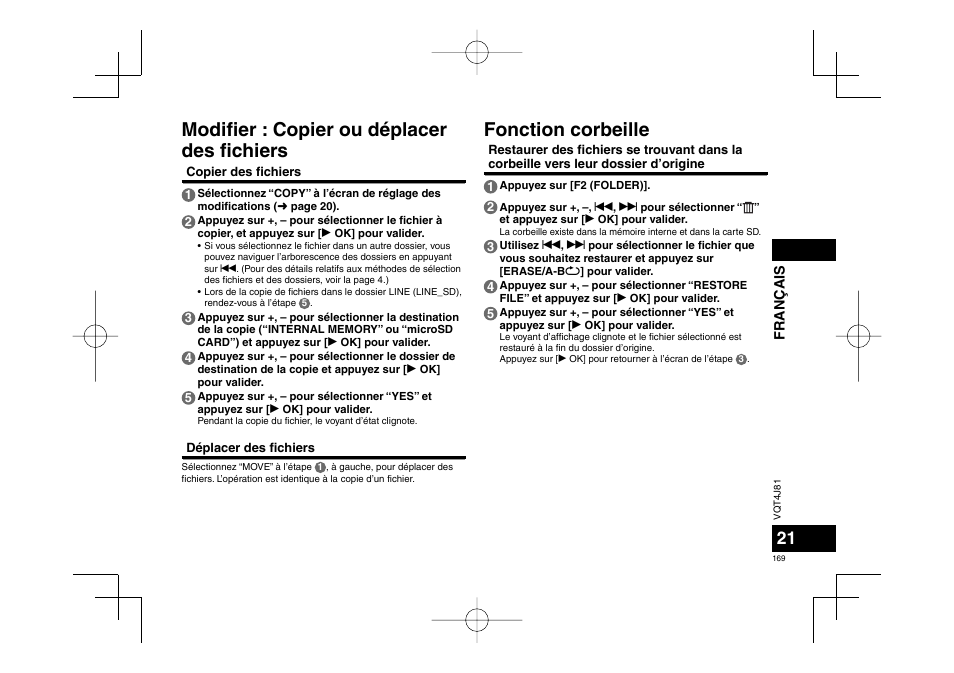 Panasonic RRXS450E User Manual | Page 169 / 234