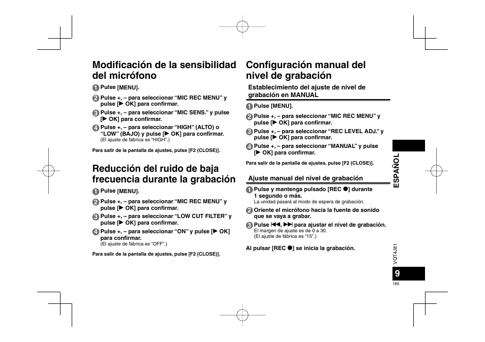 Panasonic RRXS450E User Manual | Page 185 / 234