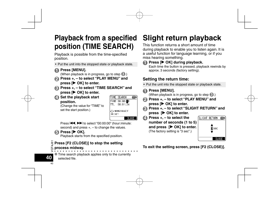 Panasonic RRXS450E User Manual | Page 40 / 234