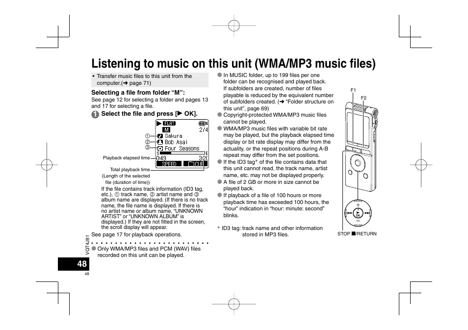 Panasonic RRXS450E User Manual | Page 48 / 234