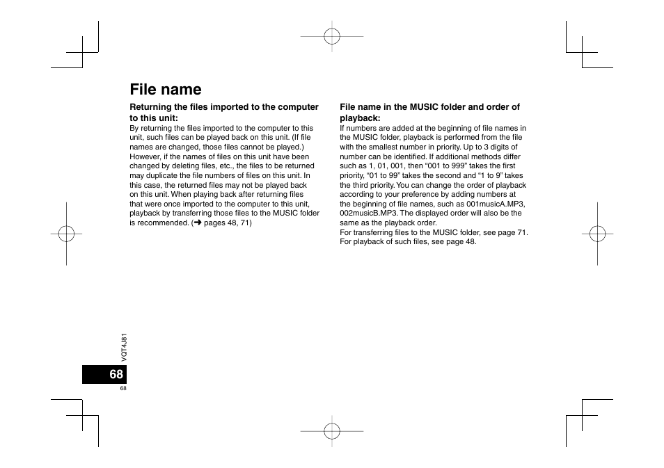 File name | Panasonic RRXS450E User Manual | Page 68 / 234