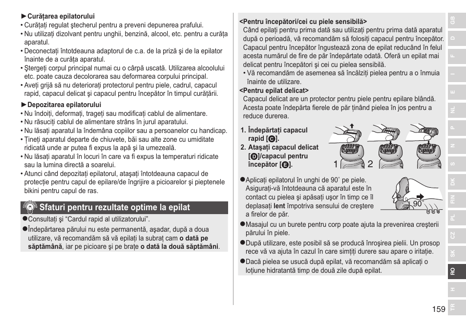 Sfaturipentrurezultateoptimelaepilat | Panasonic ESWD92 User Manual | Page 159 / 190