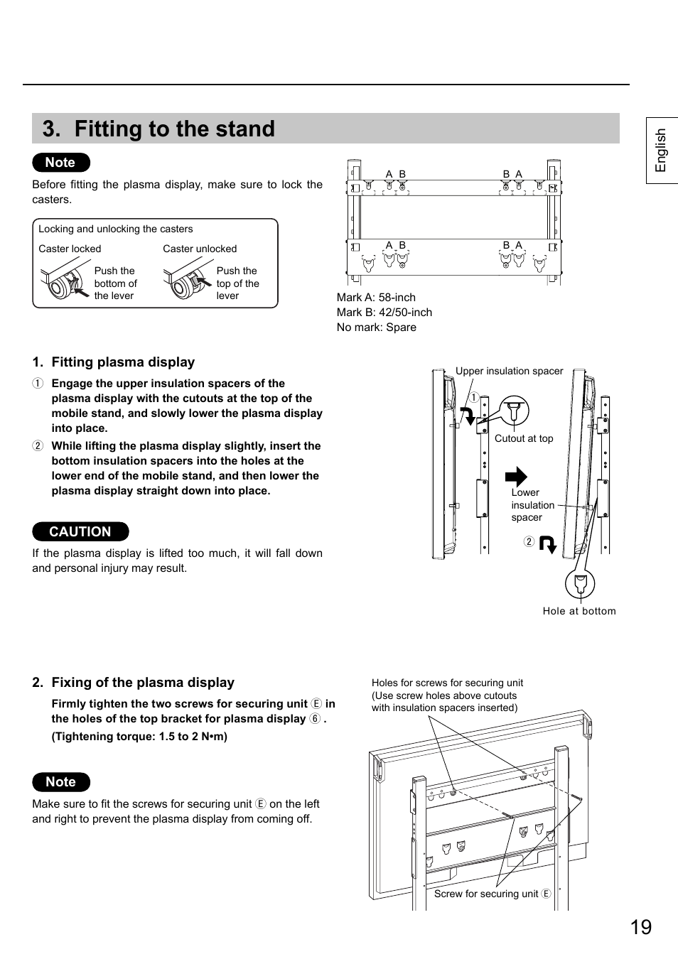 Fitting to the stand | Panasonic TYST58PF20 User Manual | Page 19 / 122