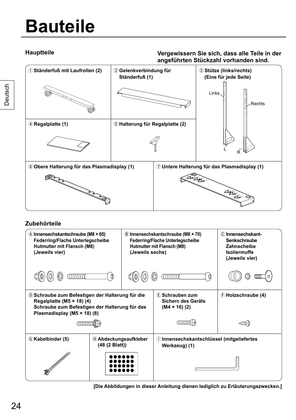 Bauteile | Panasonic TYST58PF20 User Manual | Page 24 / 122