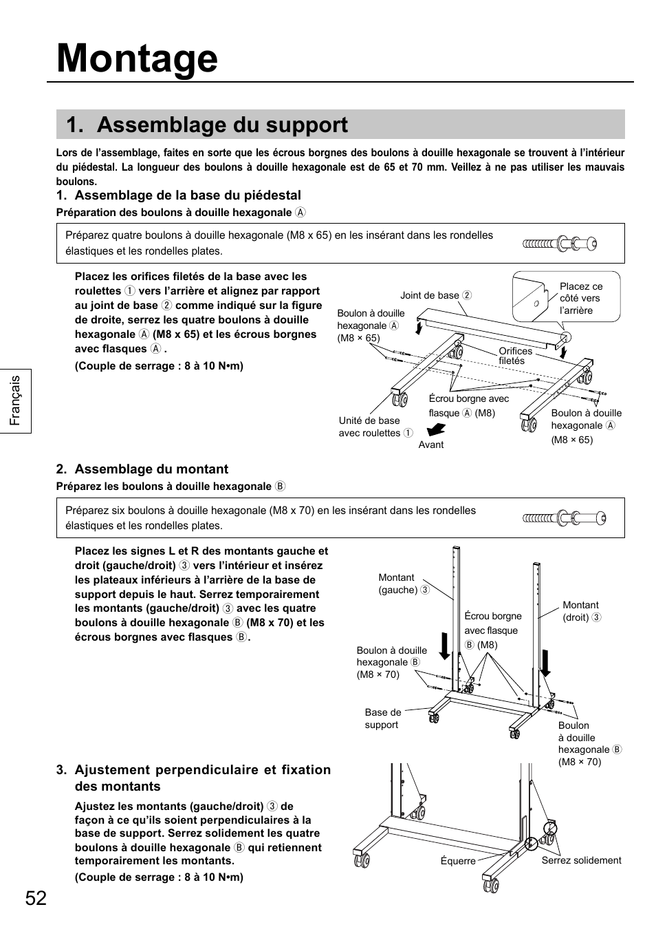 Montage, Assemblage du support | Panasonic TYST58PF20 User Manual | Page 52 / 122