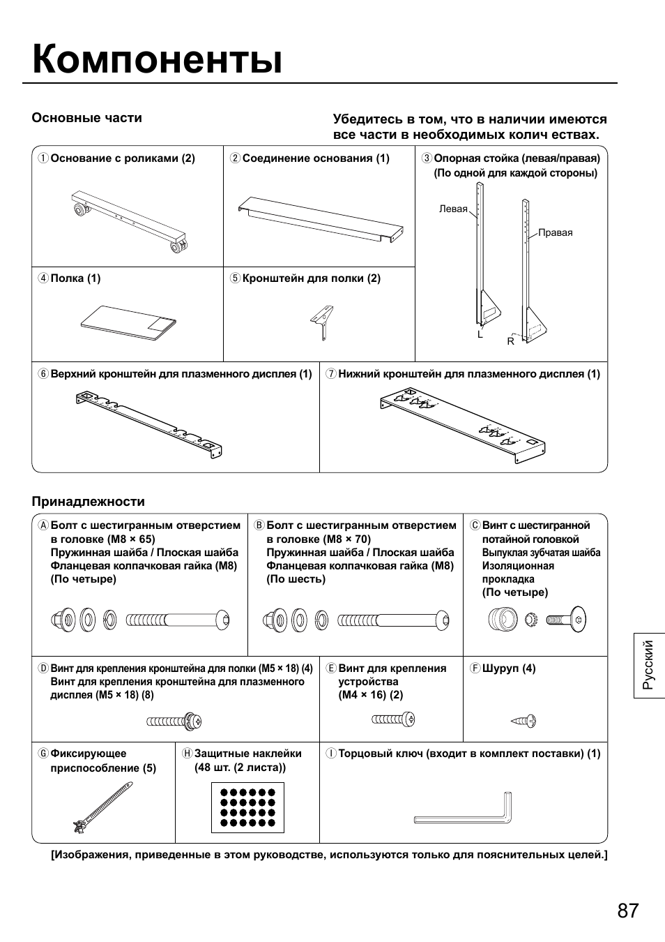 Компоненты | Panasonic TYST58PF20 User Manual | Page 87 / 122