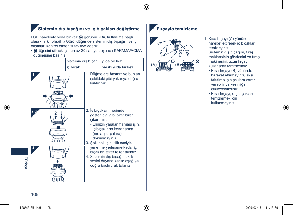 Panasonic ES8243 User Manual | Page 108 / 116
