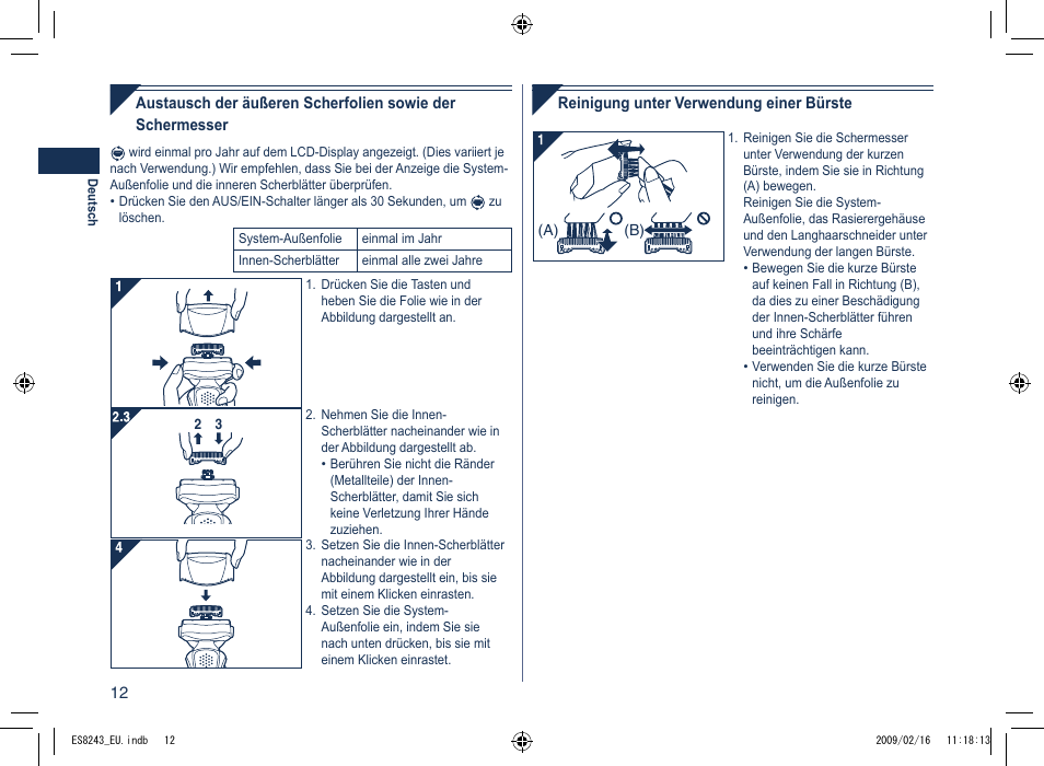 Panasonic ES8243 User Manual | Page 12 / 116
