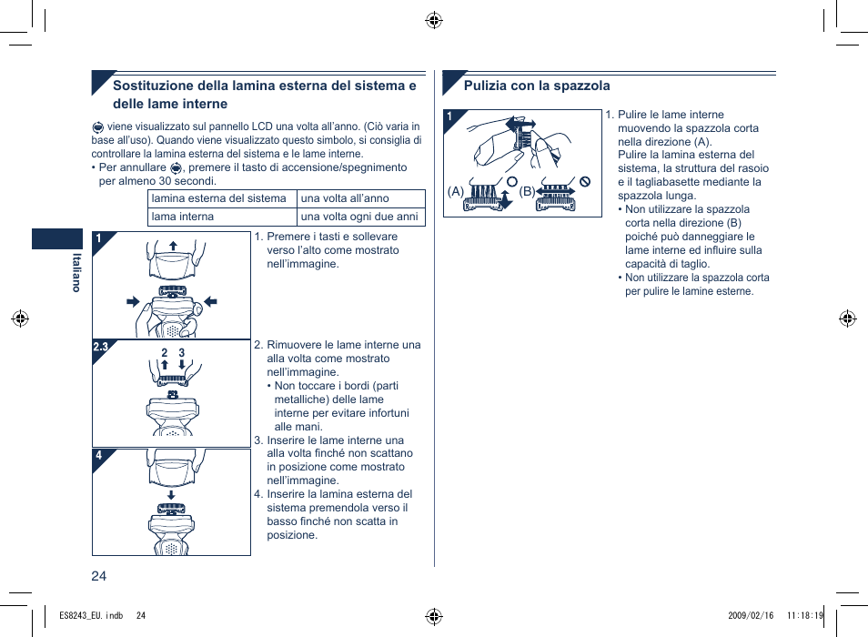 Panasonic ES8243 User Manual | Page 24 / 116