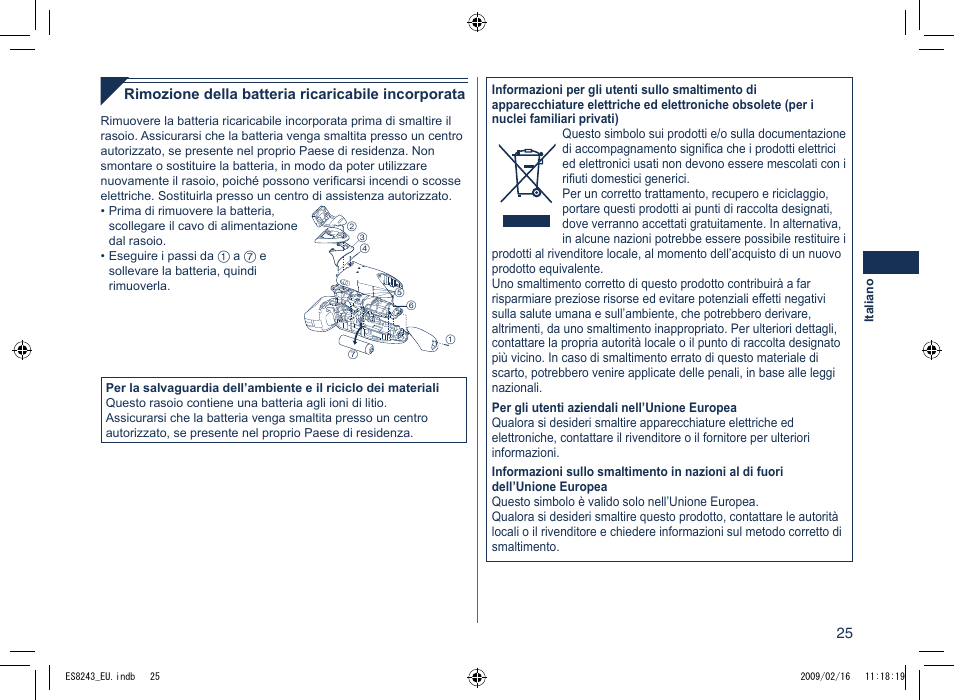 Panasonic ES8243 User Manual | Page 25 / 116