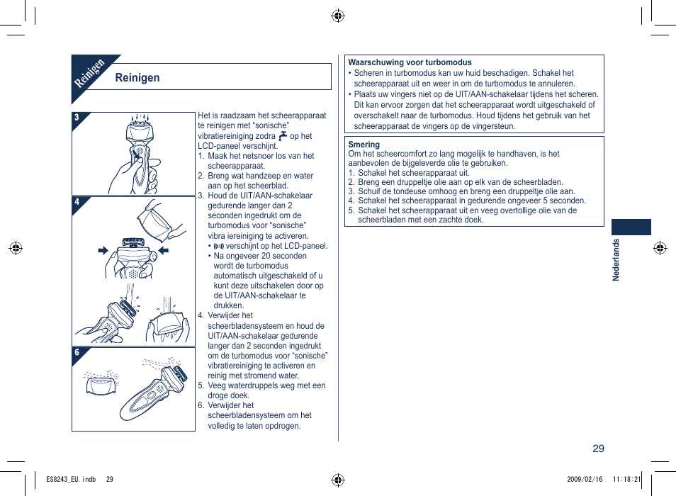 Reinigen | Panasonic ES8243 User Manual | Page 29 / 116