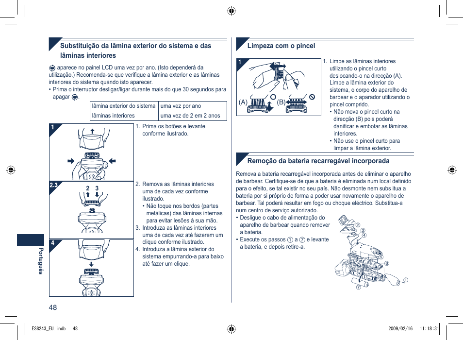 Panasonic ES8243 User Manual | Page 48 / 116