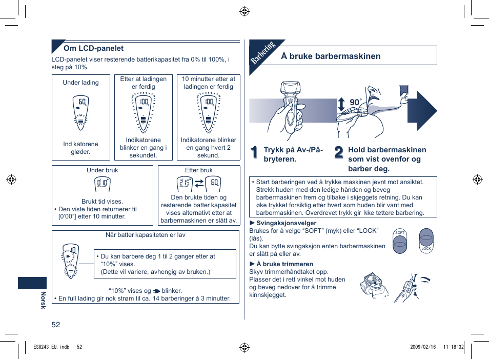 Barbering | Panasonic ES8243 User Manual | Page 52 / 116