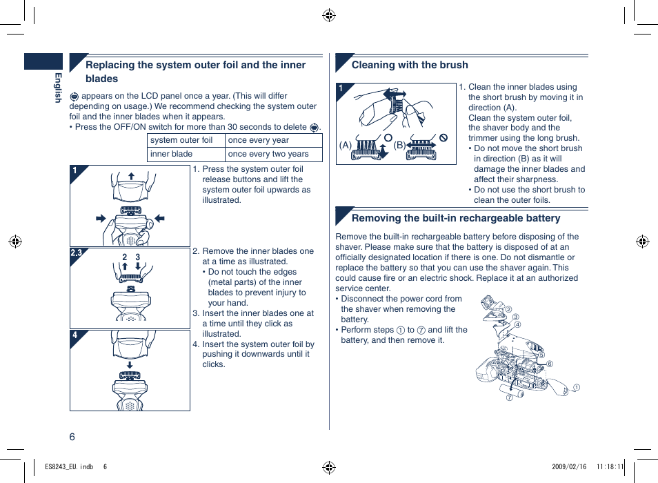 Panasonic ES8243 User Manual | Page 6 / 116