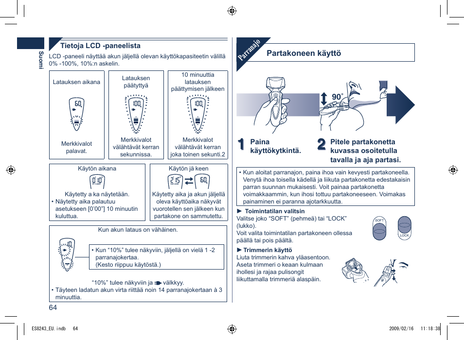 Parranajo | Panasonic ES8243 User Manual | Page 64 / 116