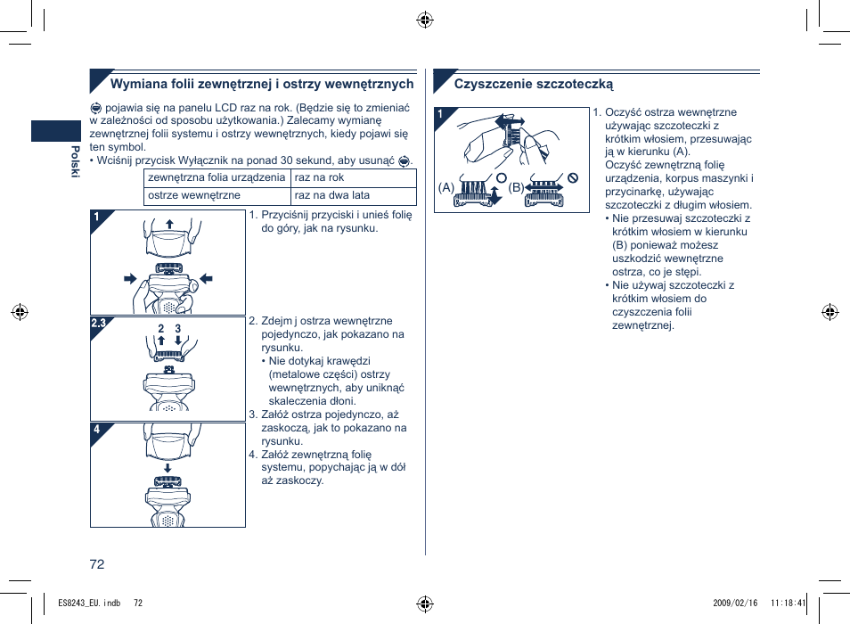 Panasonic ES8243 User Manual | Page 72 / 116