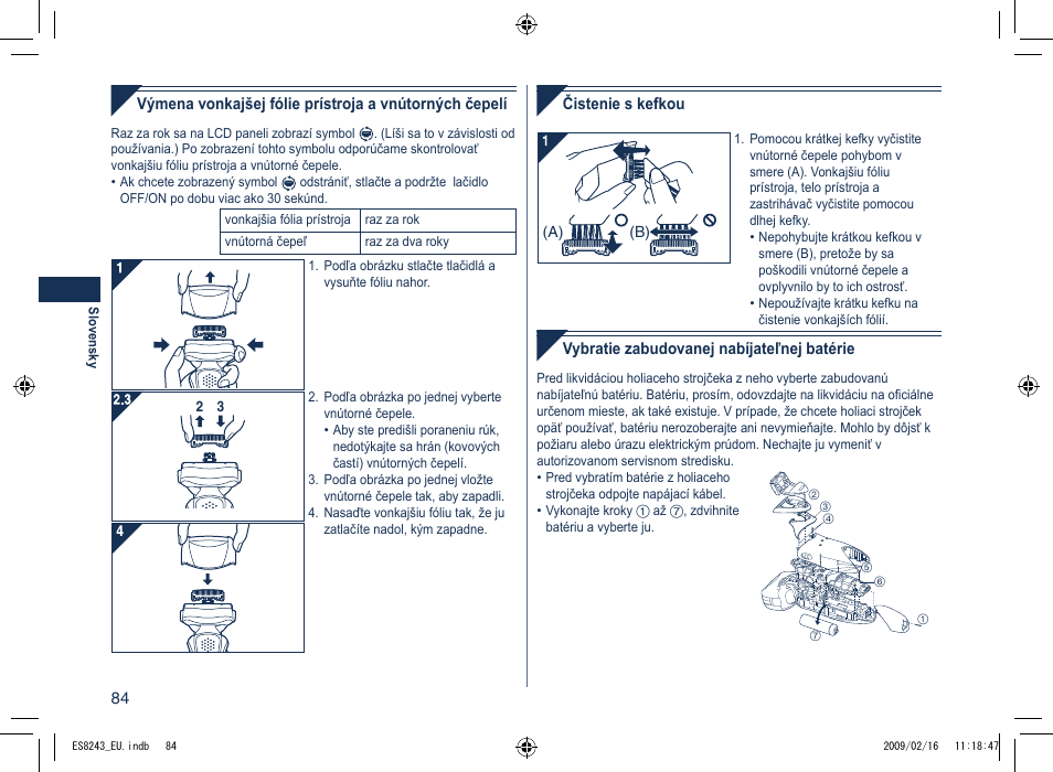 Panasonic ES8243 User Manual | Page 84 / 116