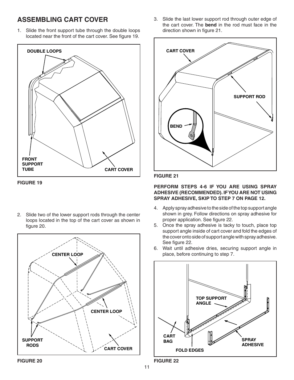 Assembling cart cover | Agri-Fab Mow-N-Vac 45-04072 User Manual | Page 11 / 28