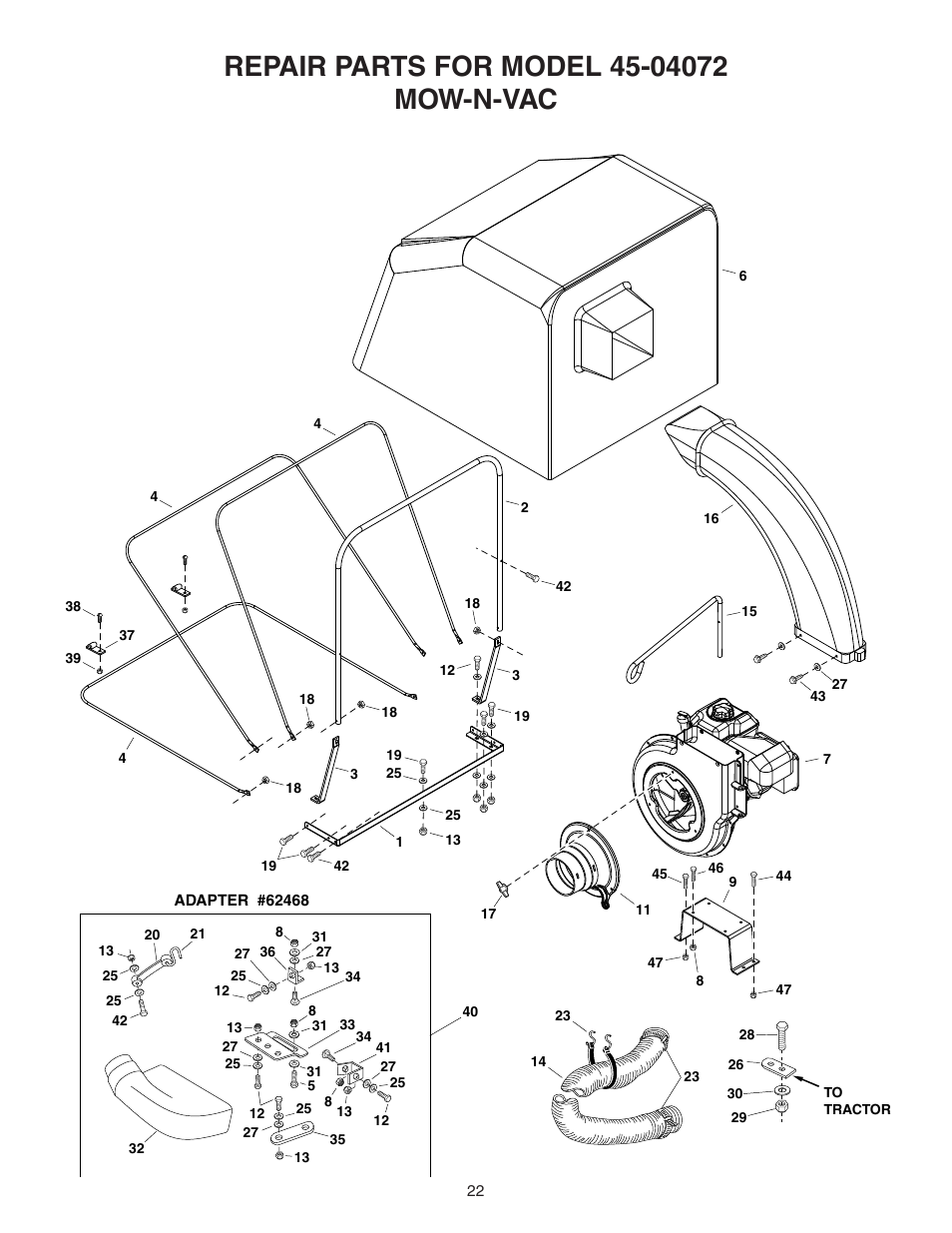 Agri-Fab Mow-N-Vac 45-04072 User Manual | Page 22 / 28