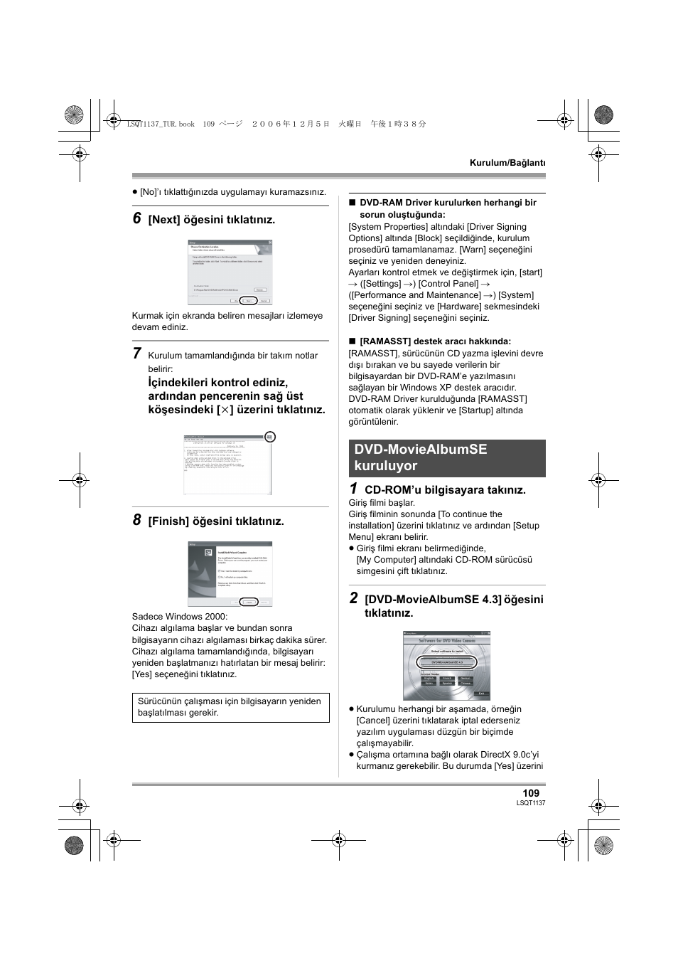 Dvd-moviealbumse kuruluyor | Panasonic VDRD310EG User Manual | Page 109 / 124