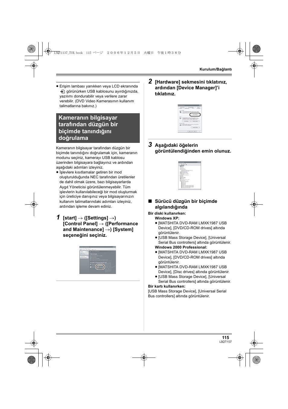 Panasonic VDRD310EG User Manual | Page 115 / 124