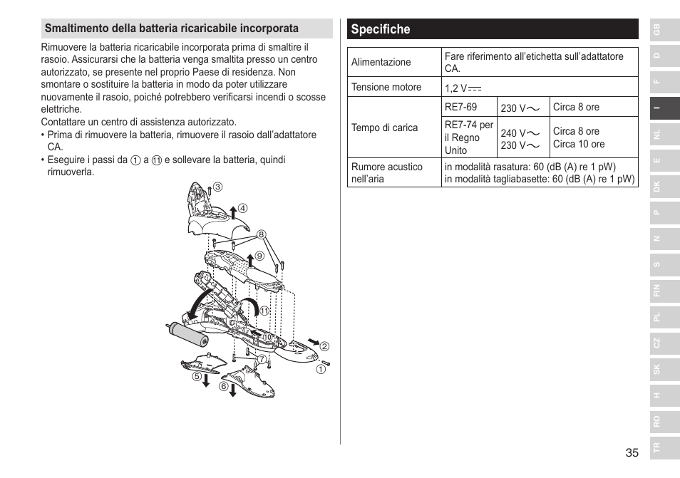 Specifiche | Panasonic ESSL41 User Manual | Page 35 / 138