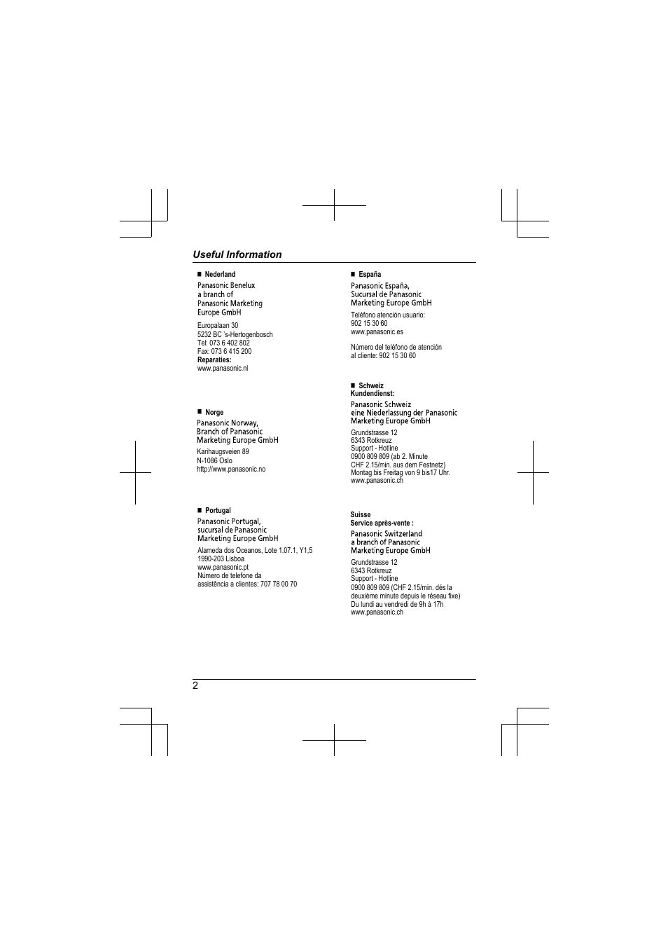 2useful information | Panasonic KXPRSA10EX User Manual | Page 114 / 116