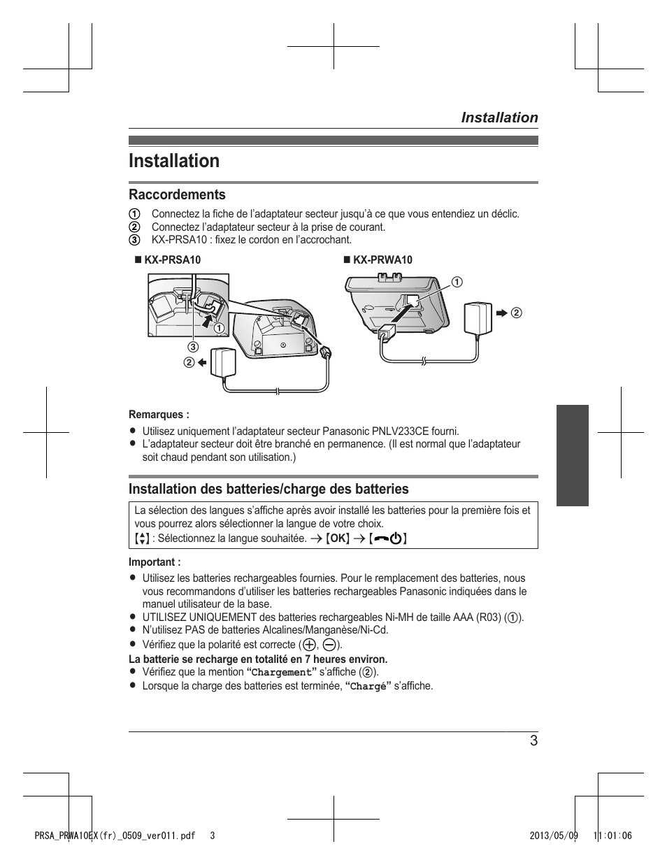 Installation | Panasonic KXPRSA10EX User Manual | Page 19 / 116