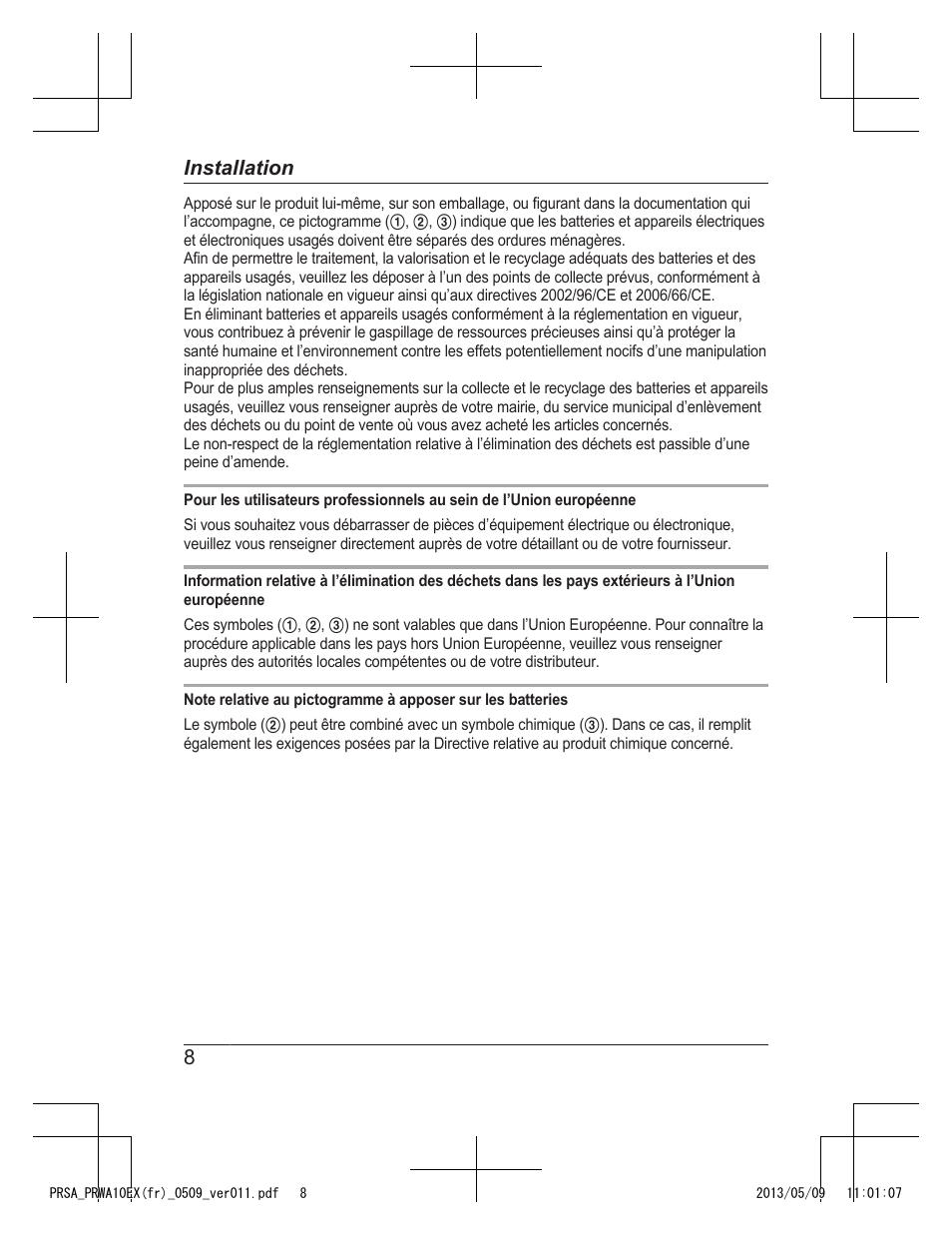 8installation | Panasonic KXPRSA10EX User Manual | Page 24 / 116