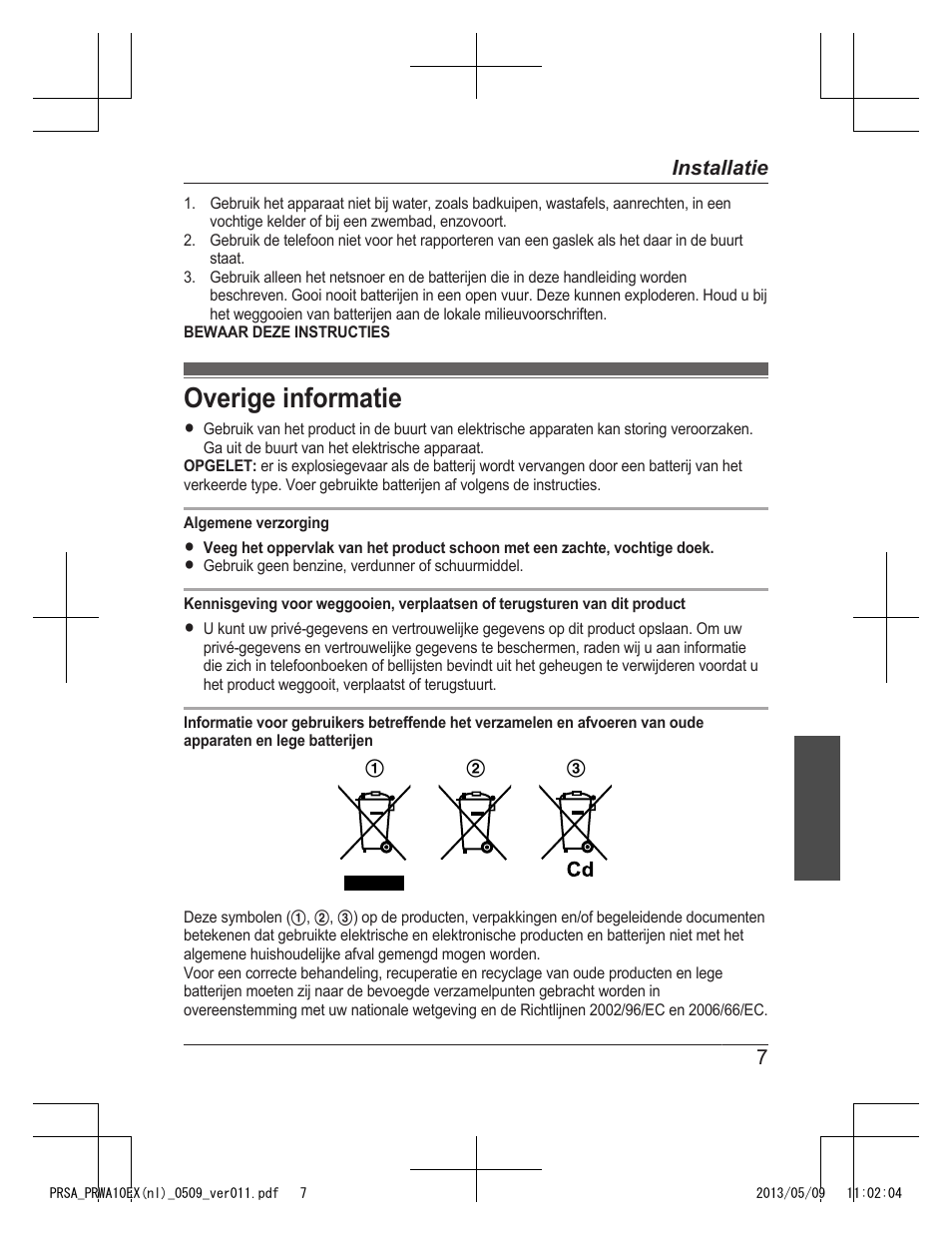 Overige informatie | Panasonic KXPRSA10EX User Manual | Page 31 / 116