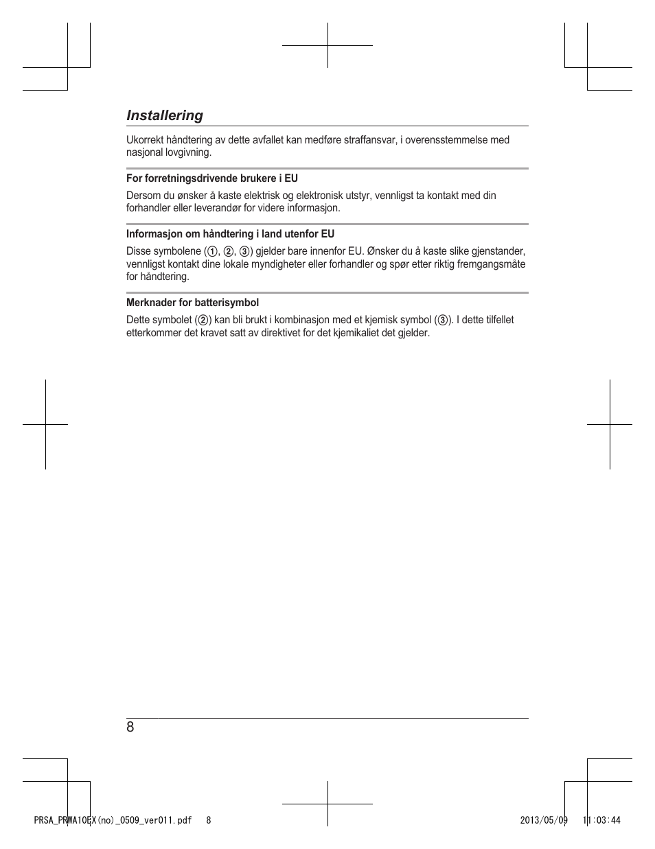 8installering | Panasonic KXPRSA10EX User Manual | Page 48 / 116