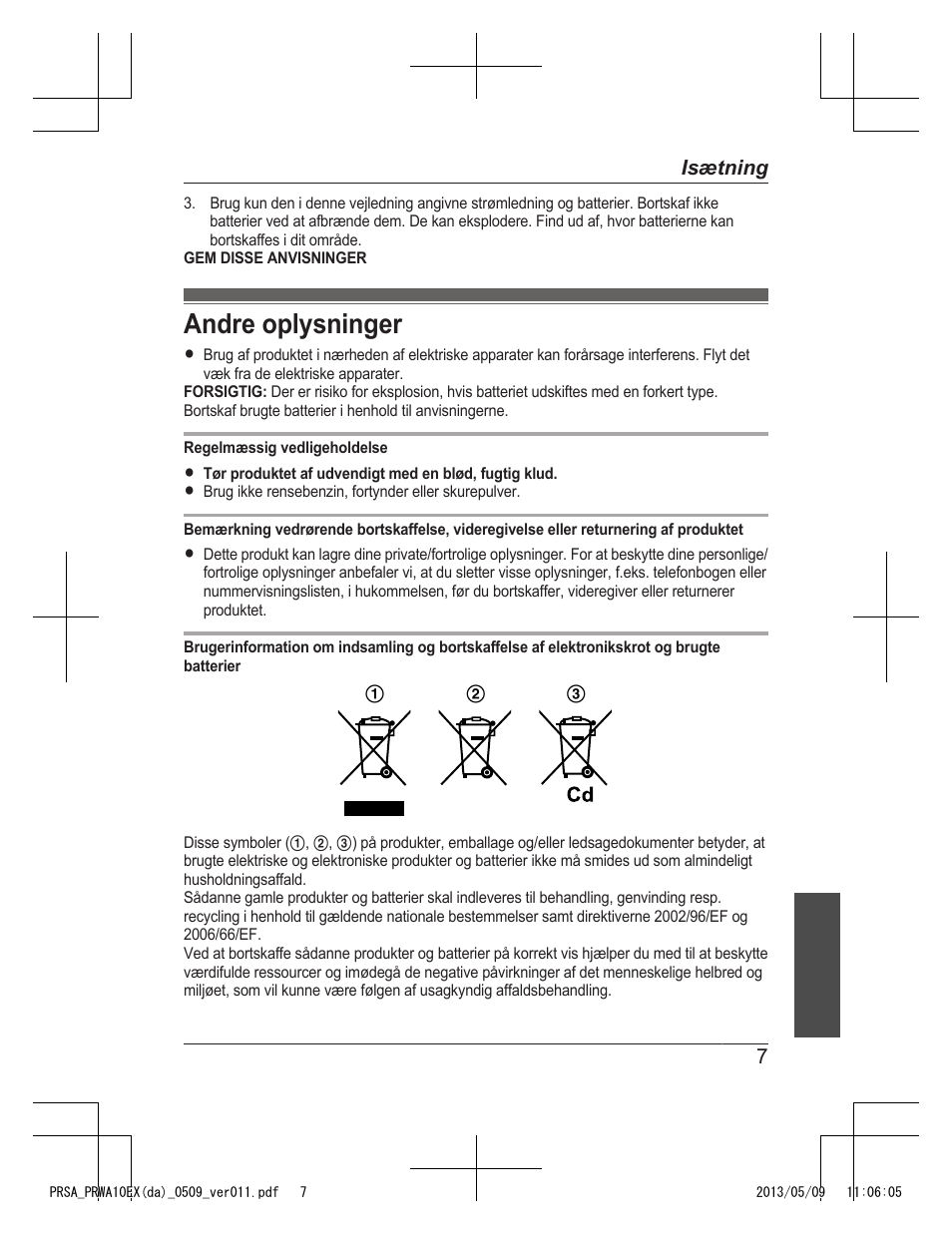 Andre oplysninger | Panasonic KXPRSA10EX User Manual | Page 79 / 116