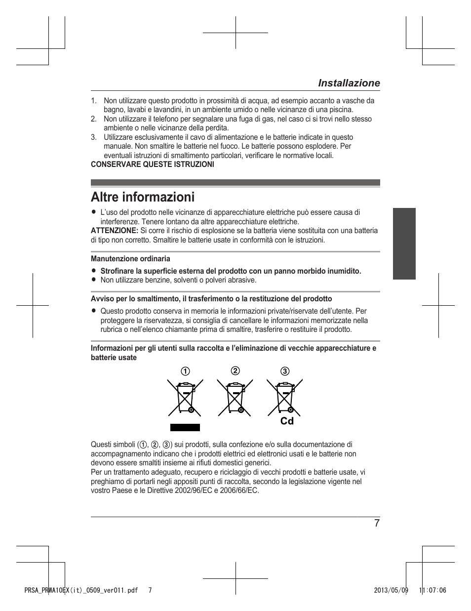 Altre informazioni | Panasonic KXPRSA10EX User Manual | Page 95 / 116