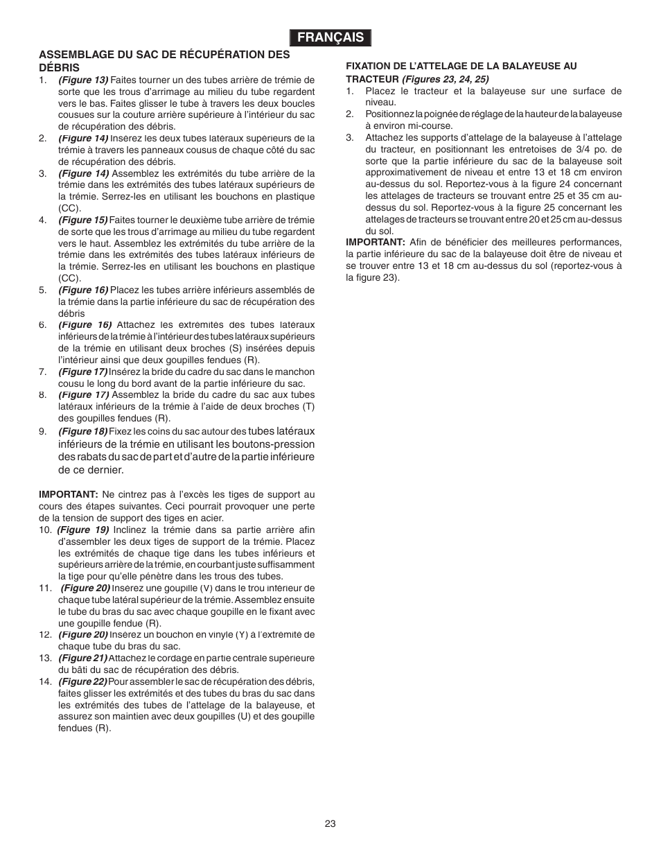 Français | Agri-Fab 45-0320 User Manual | Page 23 / 28