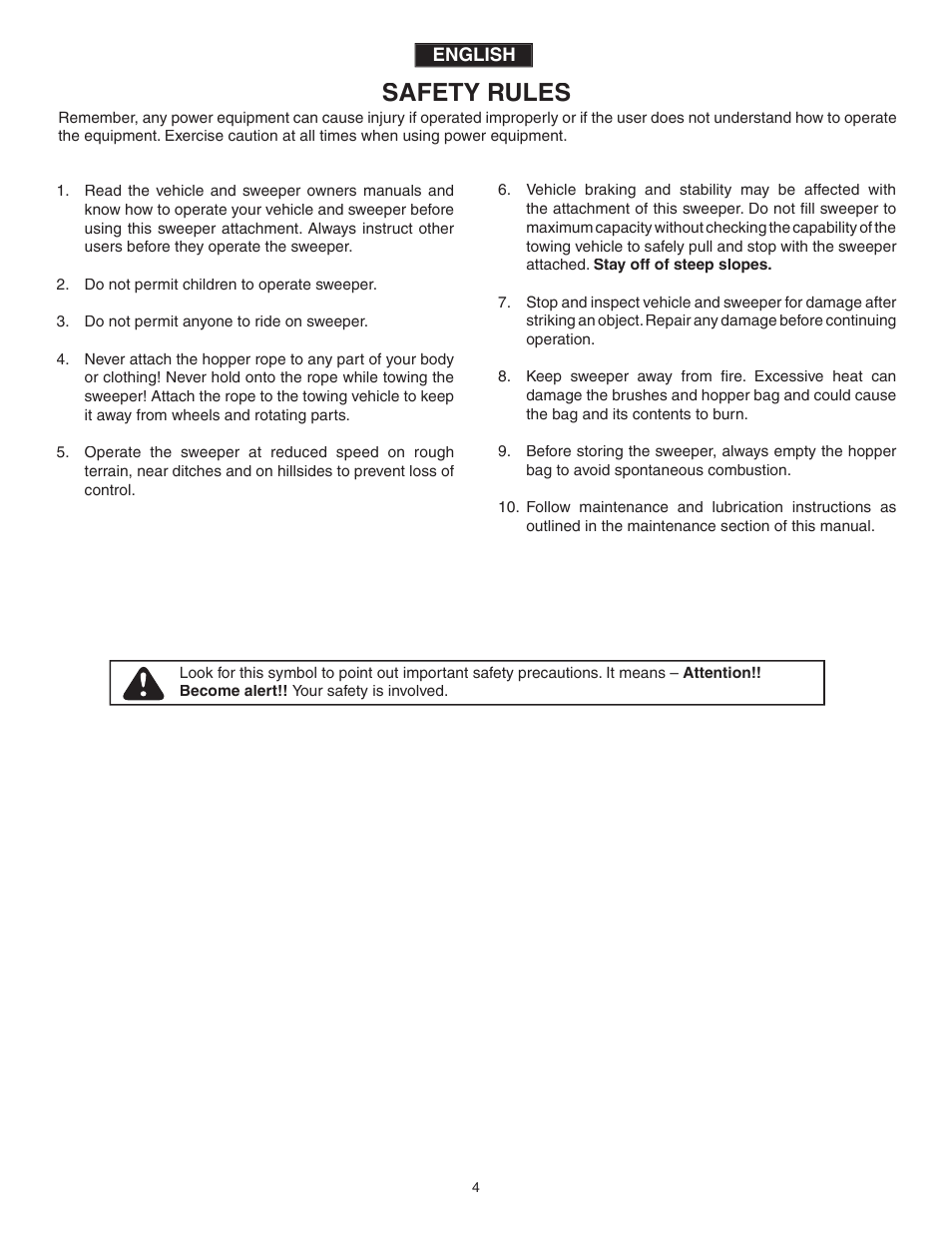 Safety rules | Agri-Fab 45-0320 User Manual | Page 4 / 28