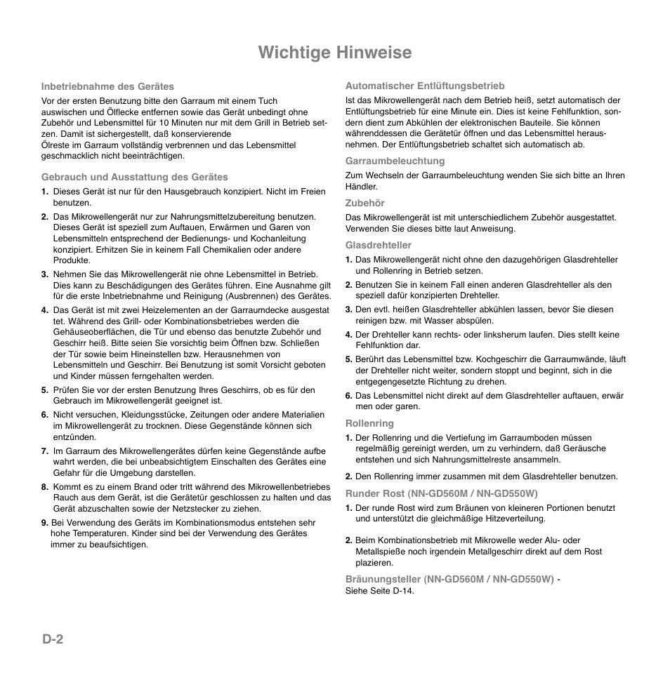 Wichtige hinweise | Panasonic NNGD560MEPG User Manual | Page 23 / 193