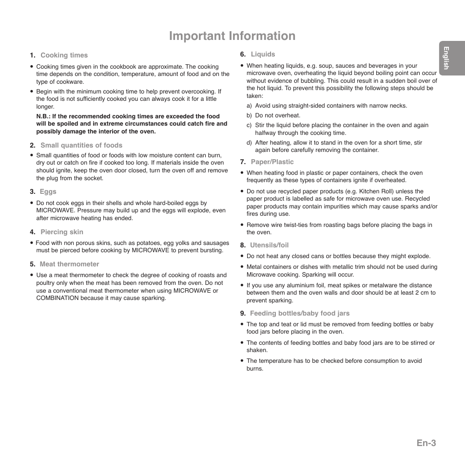Important information, En-3 | Panasonic NNGD560MEPG User Manual | Page 5 / 193