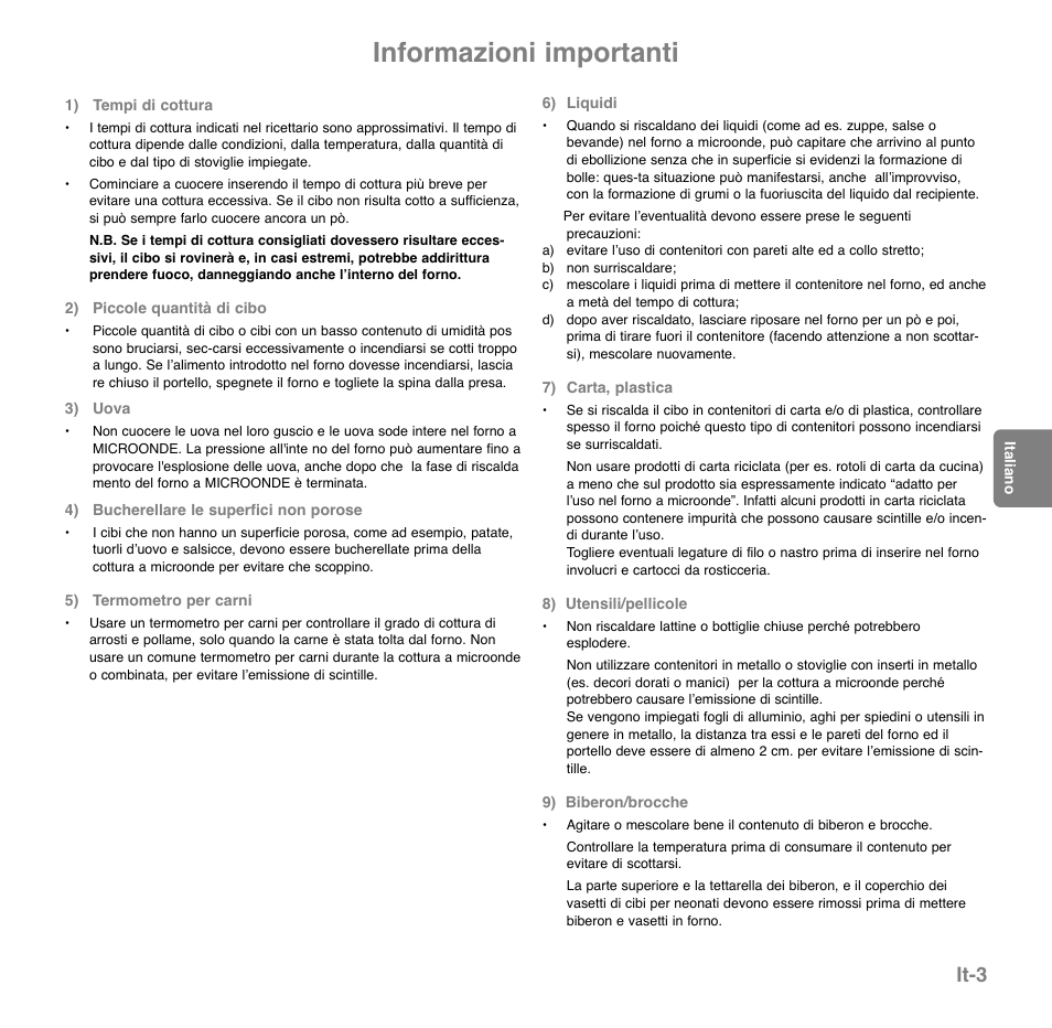Informazioni importanti, It-3 | Panasonic NNGD560MEPG User Manual | Page 81 / 193