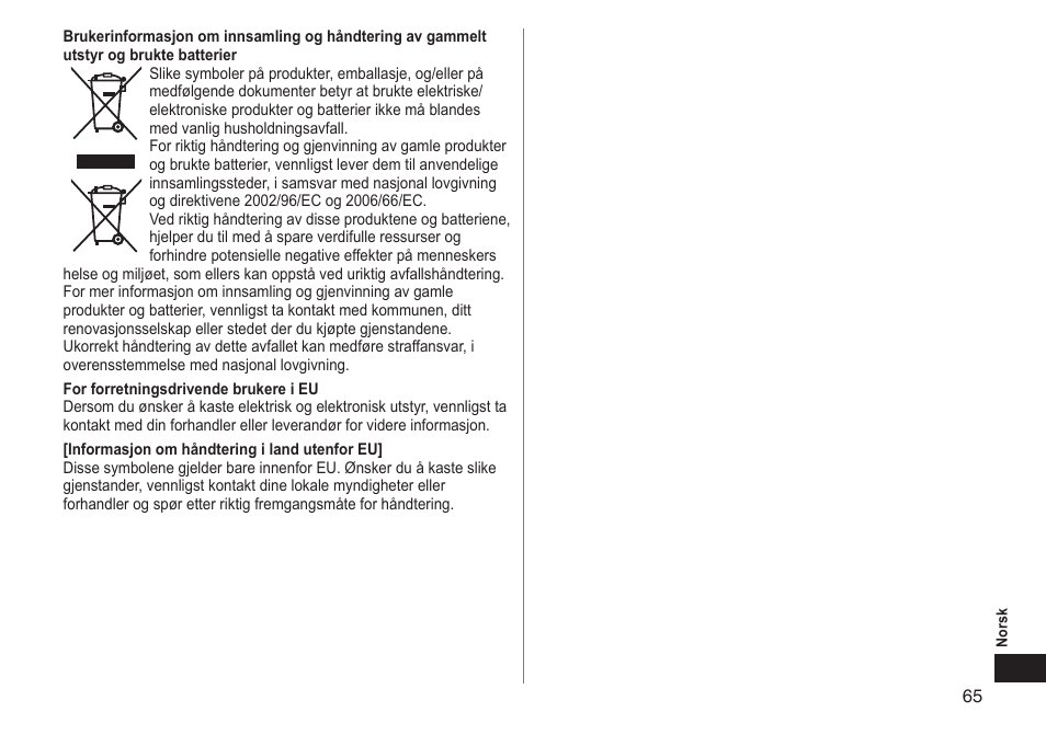 Panasonic ESLT31 User Manual | Page 65 / 124