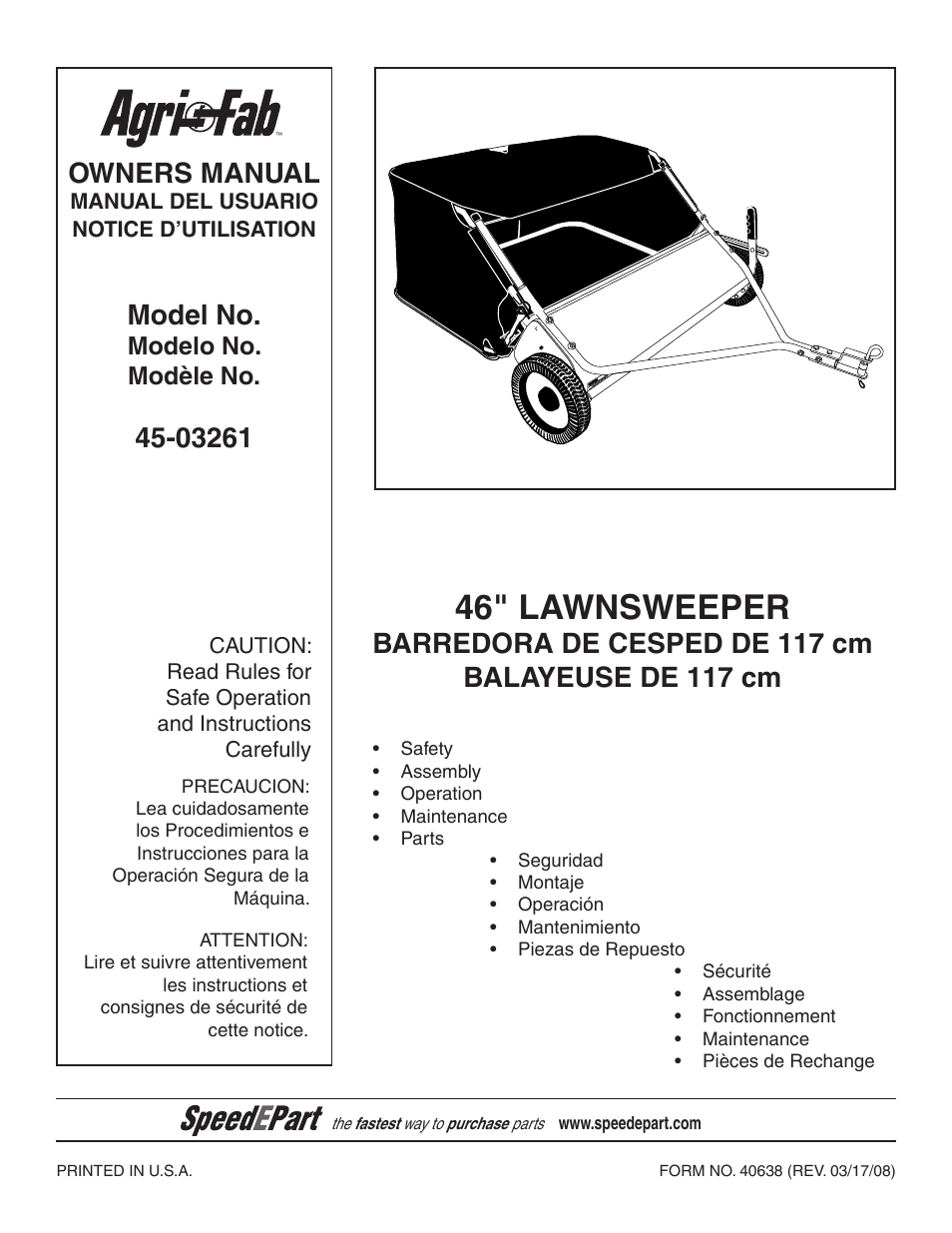 Agri-Fab 45-03261 User Manual | 24 pages