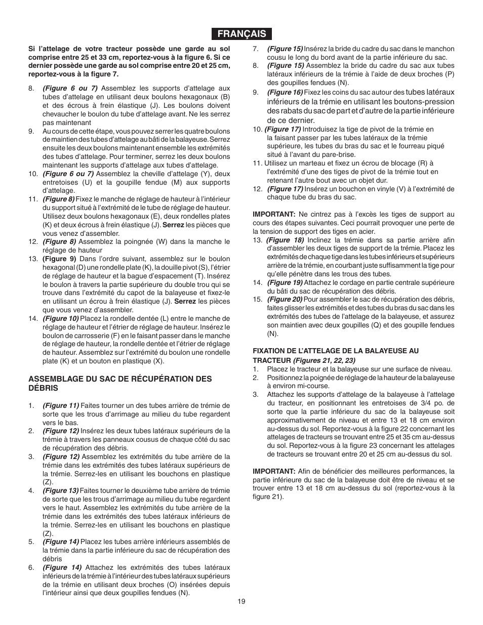 Français | Agri-Fab 45-03261 User Manual | Page 19 / 24