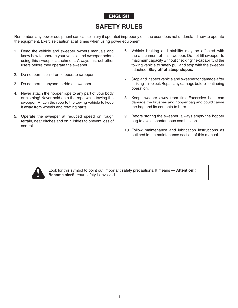 Safety rules | Agri-Fab 45-03261 User Manual | Page 4 / 24