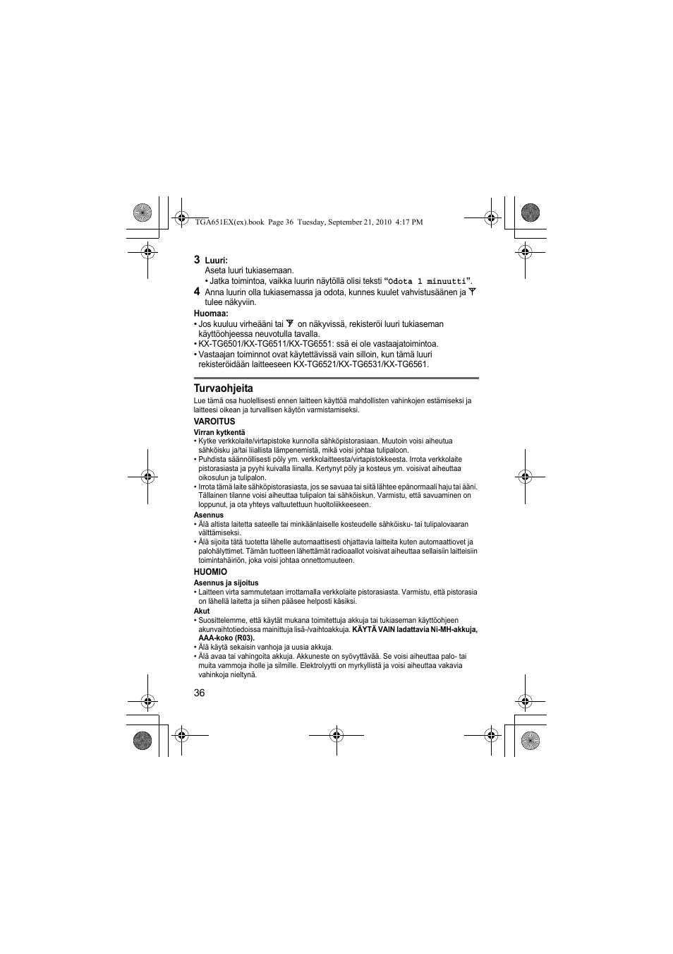 Panasonic KXTGA651EX User Manual | Page 36 / 80