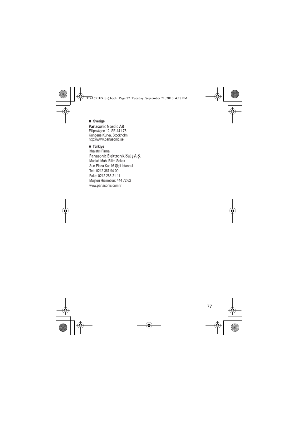 Panasonic KXTGA651EX User Manual | Page 77 / 80