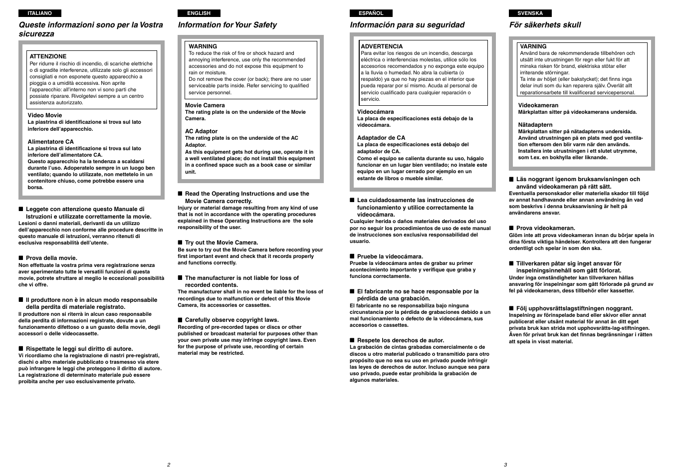 Panasonic NVVZ1E User Manual | Page 2 / 89